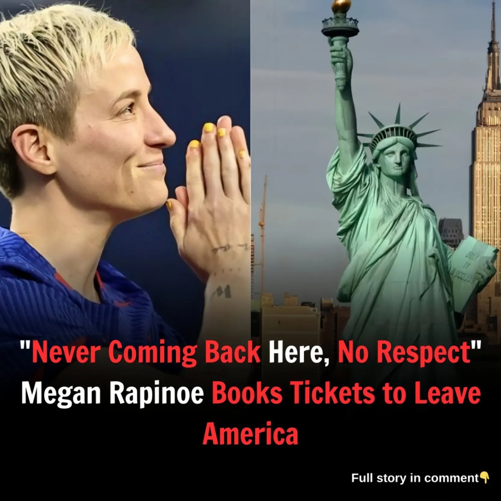 Never Coming Back Here, No Respect” Megan Rapinoe Books Tickets to Leave America