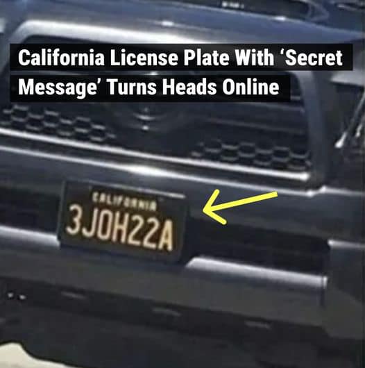 California License Plate With Secret Message Turns Heads Online