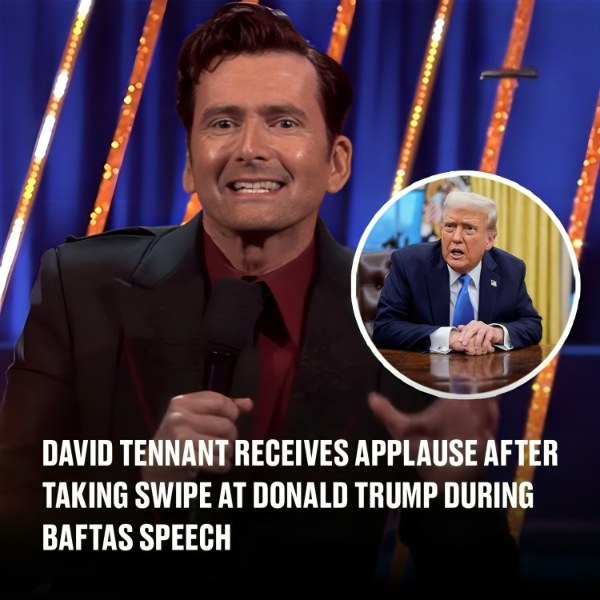 David Tennant receives applause after taking swipe at Donald Trump during BAFTAs speech