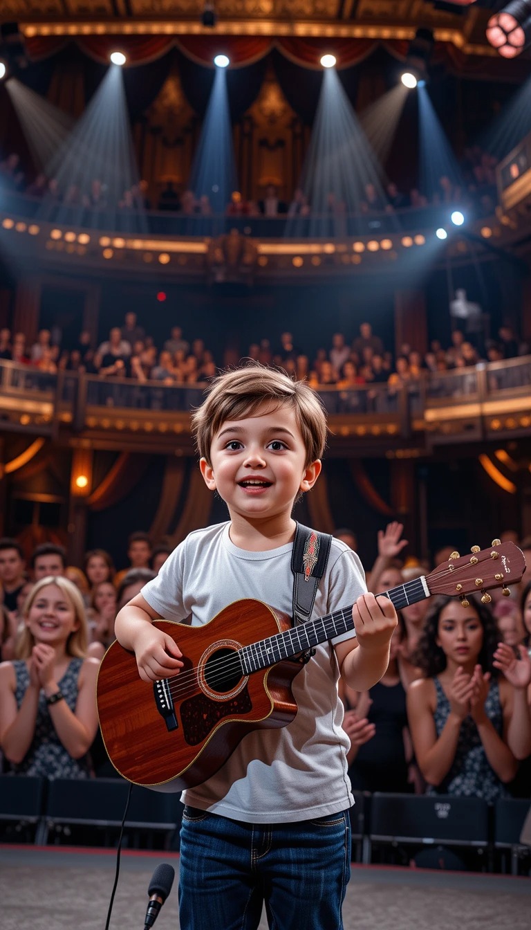 A 4 year old boy stepped onto the stage, looking small and innocent, then he started singing, and the entire room froze, With a voice that defied his age, he delivered a legendary 50 year old song with breathtaking passion, leaving the audience in absolute shock