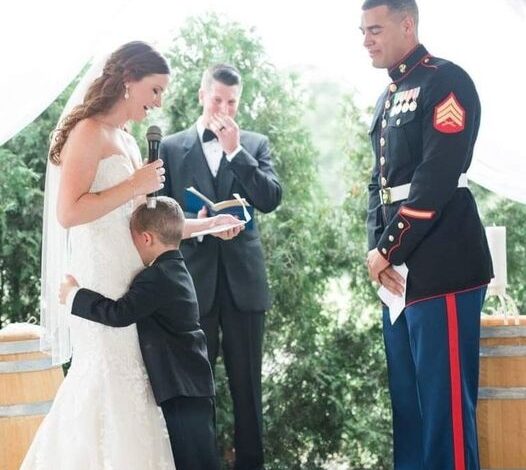 She married a Marine with a 4-year-old son. Their beautiful wedding was going so smoothly until she whispered 6 words to the little boy… Just check the comment