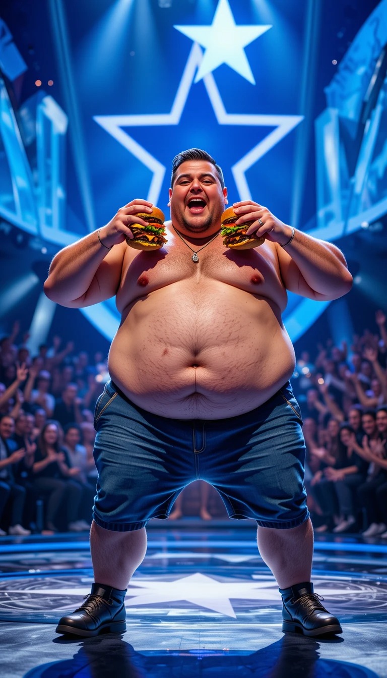 He walked on stage, stuffing his face with two massive burgers… but wait—what just happened?! In seconds,the crowd went silent as his body transformed before their eyes! You NEED to see this insane change!