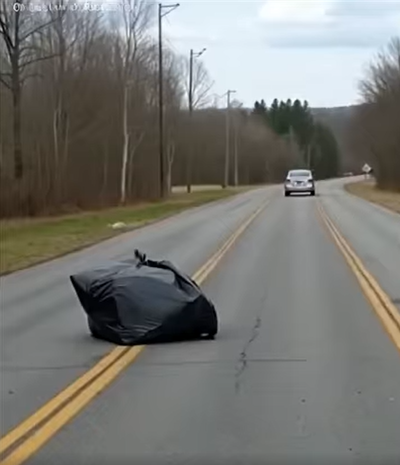 From a car speeding down the road, a strange-looking package was thrown out — and inside…