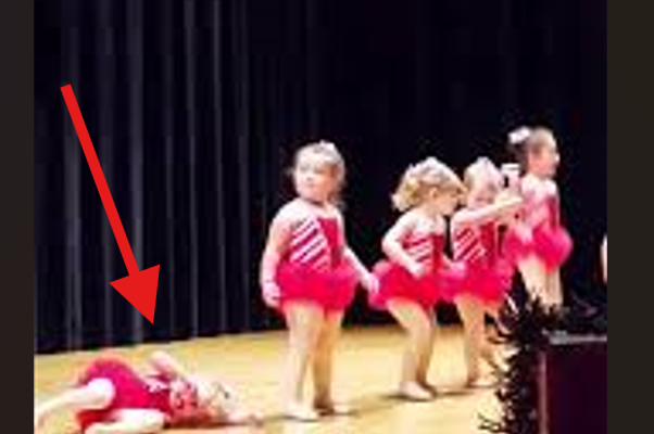 A tiny girl throws a tantrum in the middle of her dance, and watch how her friend reacts.