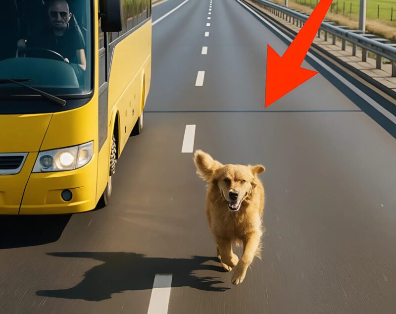 The bus was driving along its usual route when suddenly, out of nowhere, a dog appeared and started running alongside it: everyone was shocked when they found out the reason