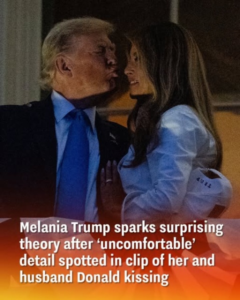 An ‘uncomfortable’ moment in a video of Melania and Donald Trump kissing has sparked an unexpected theory