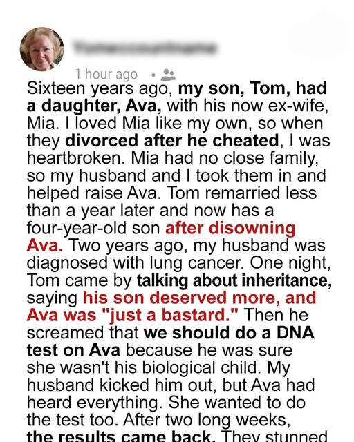 My Son Disowned His Daughter, so We Took Her In, 16 Years Later, He Demanded a DNA Test and Was Stunned by the Results