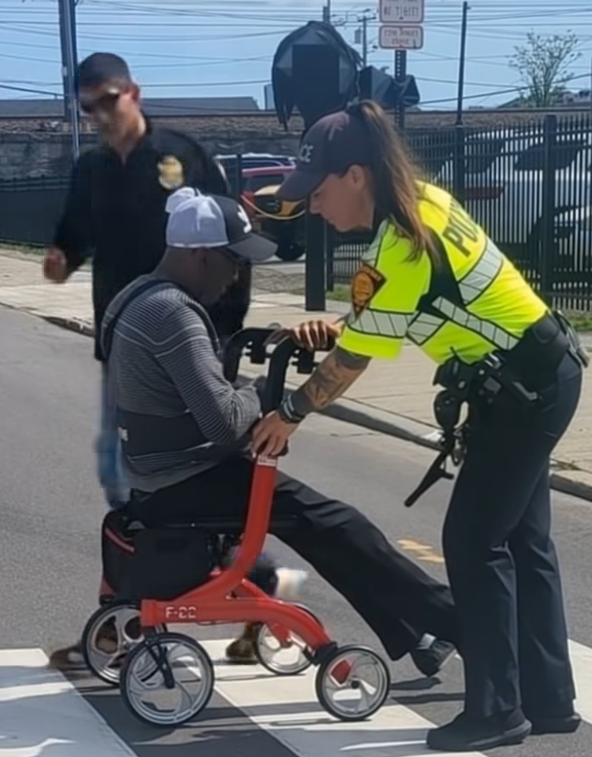 The Officer Was Just Directing Traffic—Until She Saw Him Struggling at the Crosswalk