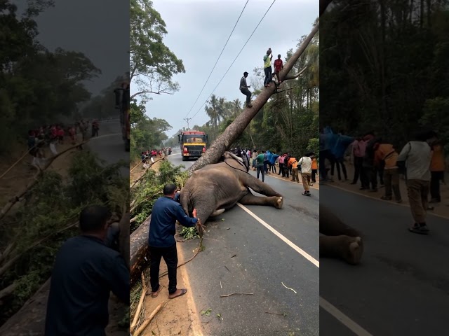 **Title: A Remarkable Rescue: Community Unites to Save an Elephant**