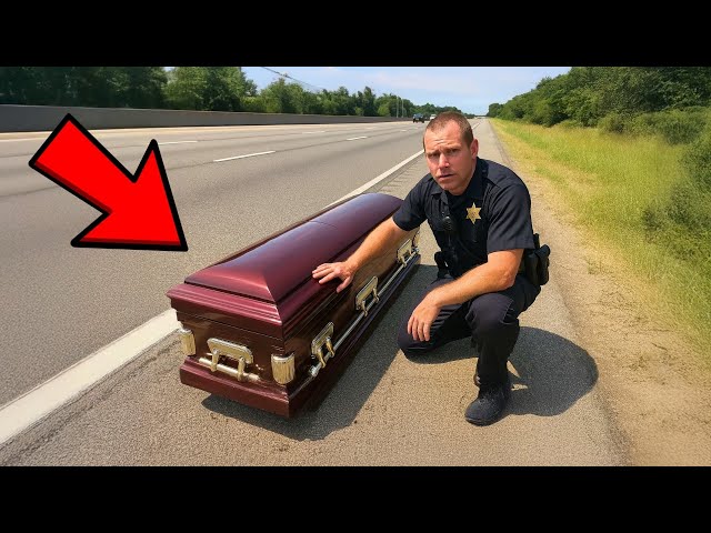 Astonishing Discovery: Coffin Found Abandoned on Highway by Police Officer