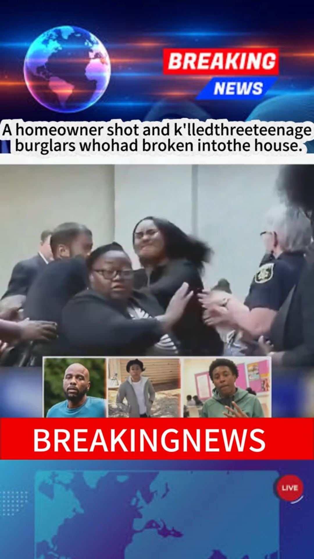 “Homeowner Fatally Shoots Three Teen Burglars During Break-In”