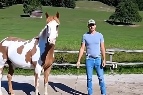 Man Begins Dancing, but His Horse Takes Center Stage