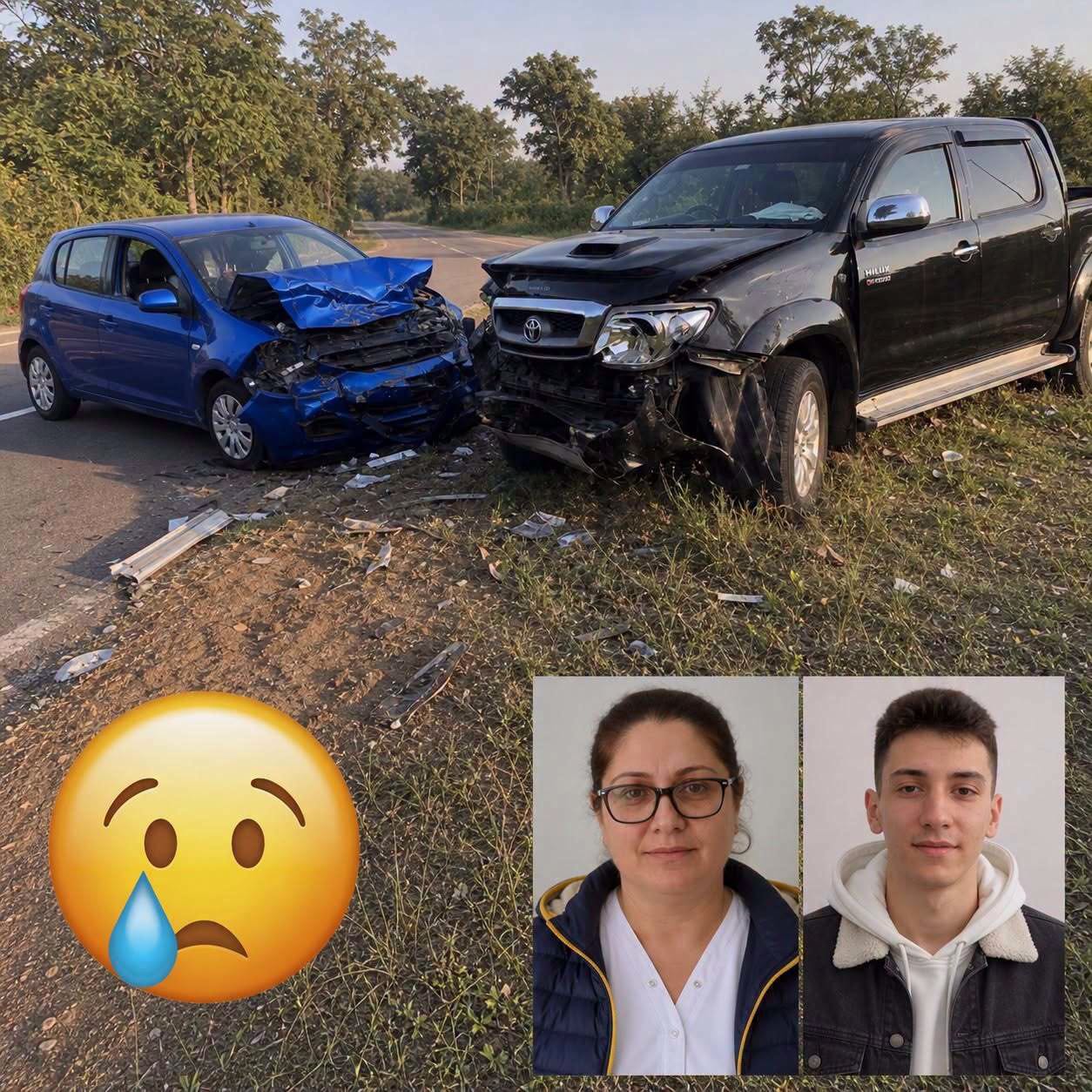 Truck and studend bus collision
