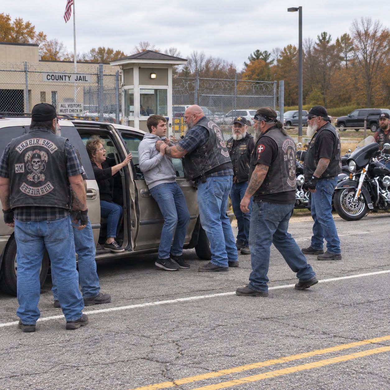 My Girl’s Abuser Got 6 Months So 80 Bikers Waited At The Prison Gate When He Got Out