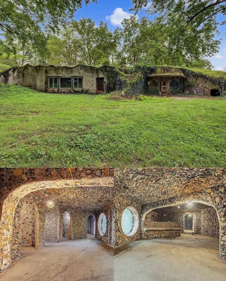 This Illinois Earth Home Features Stone Arches, Round Windows, and Rustic Charm