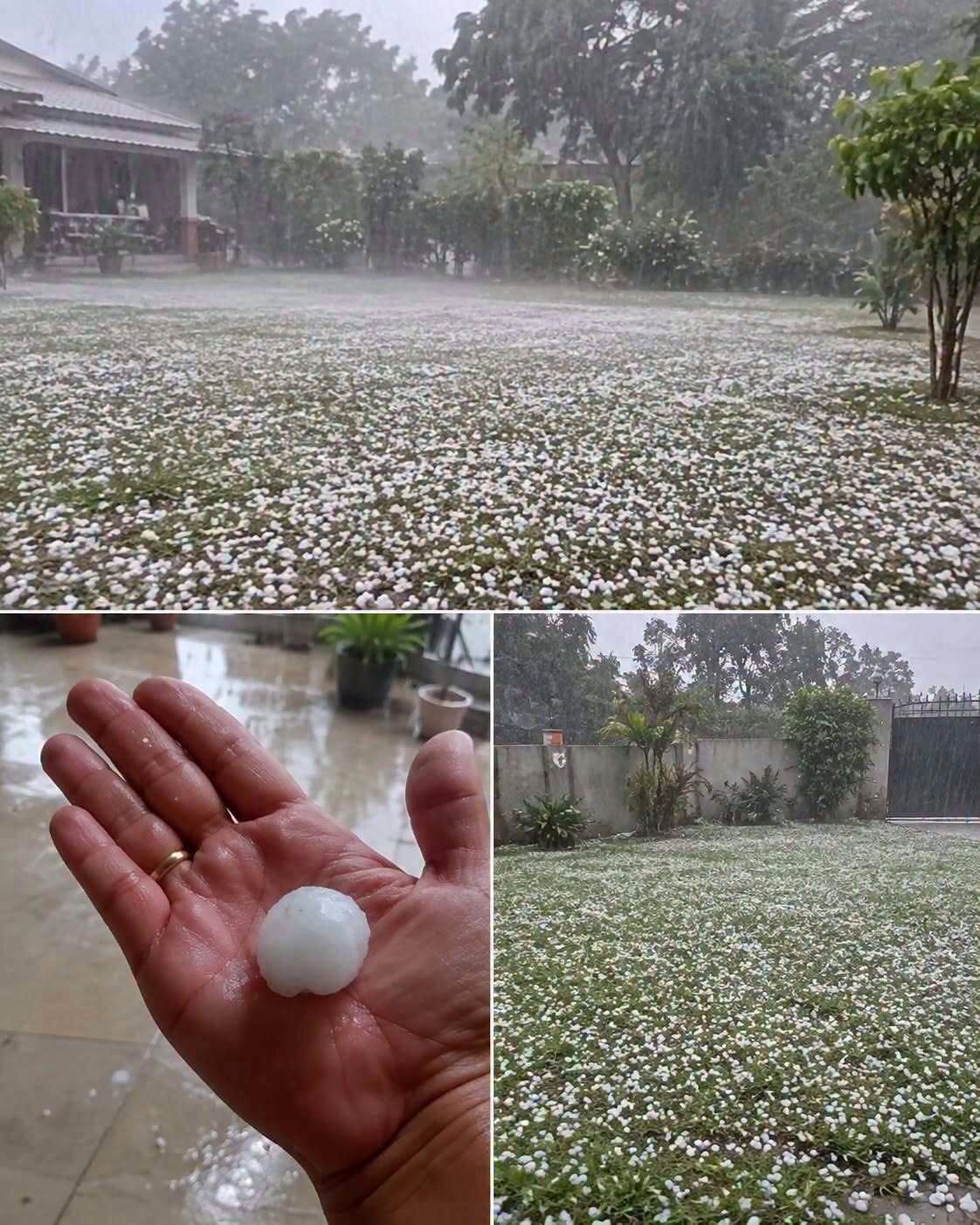 Giant hail recorded Tuesday evening in the town of… See more