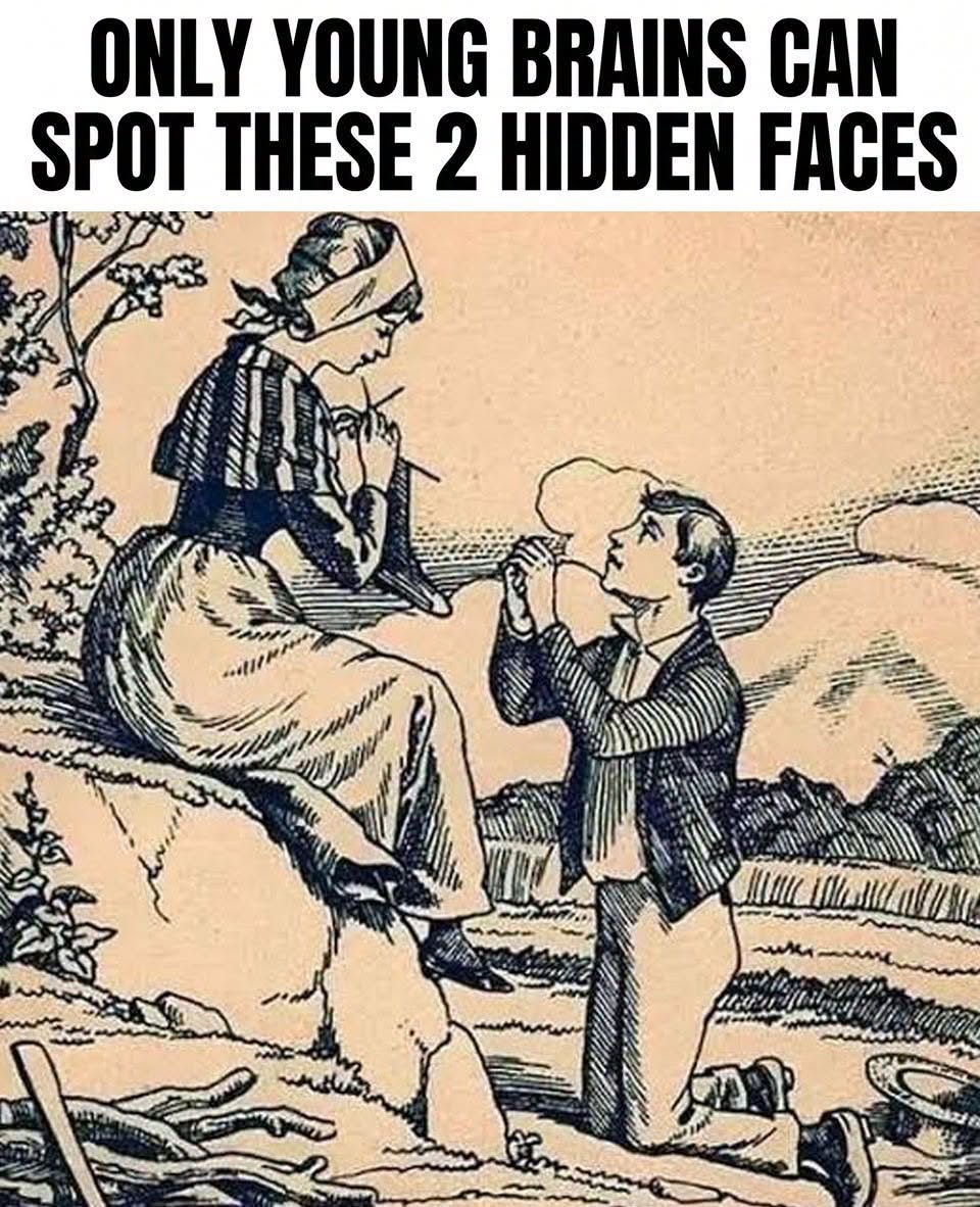 Can You Find the Two Hidden Faces in This Vintage Picture?