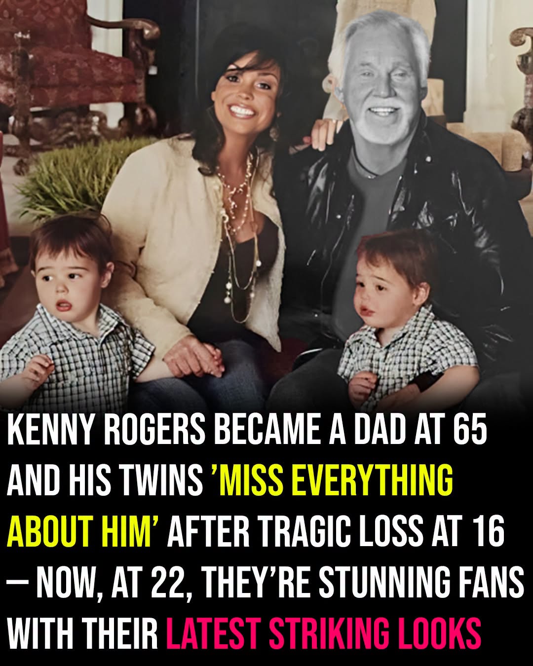 Kenny Rogers’ twin sons Justin and Jordan are all grown up — new photo has fans doing a double take