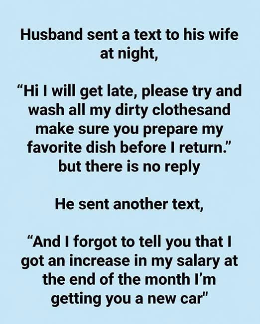 Husband sent a text to his wife
