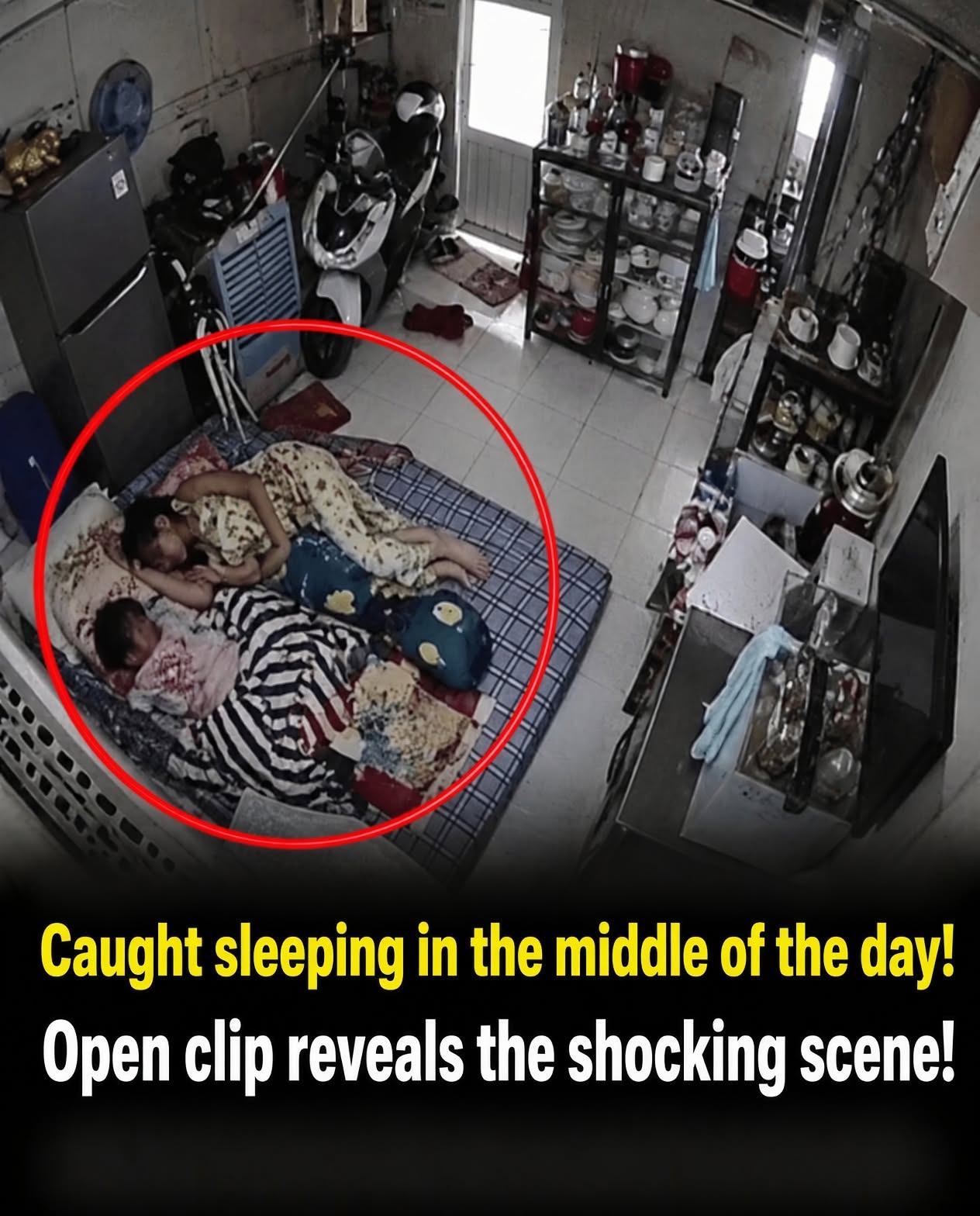 Caught Sleeping in the Middle of the Day: A Security Camera Reveals an Unexpected Scene Inside a Small Shop