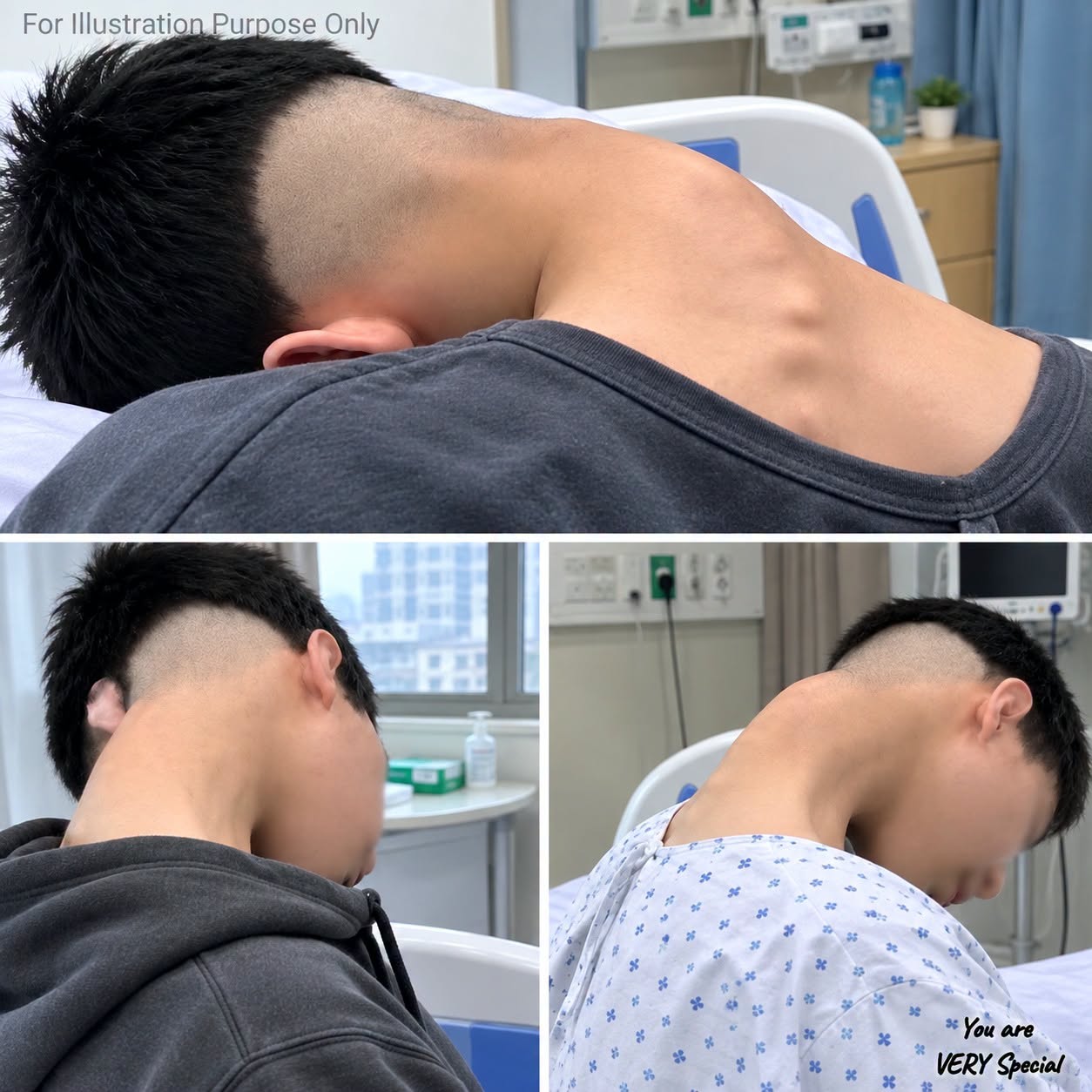 Neck Warning: Young Man in Hospital After His Head Suddenly Dropped